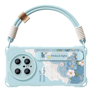 适用华为mate80pro手机壳mate80套mate70pro新款80promax硅胶高级感70pro+腕带支架挂绳m防摔+女mate油画世界