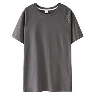 全棉睡衣男款t恤上衣单件短袖夏纯棉薄款大码宽松休闲家居服夏天