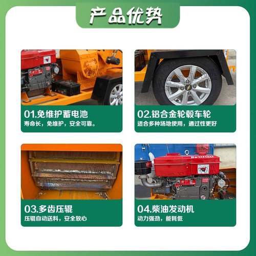 卧式干湿树枝粉碎机果园修剪用碎木机设备车载移动式碎枝机全自动