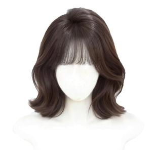 假发全头套女短发外翻卷发蓬松自然仿真人发减龄波波头整顶假发套