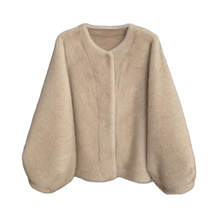 中古风/高级感 仿水貂毛宽松软糯皮毛一体环保皮草冬季毛毛外套女