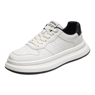 森马男鞋2026新款简约时尚百搭小白鞋厚底增高软底舒适休闲板鞋