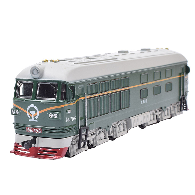 升辉东风火车头仿真合金模型声光回力古典绿皮火车模型儿童玩具车