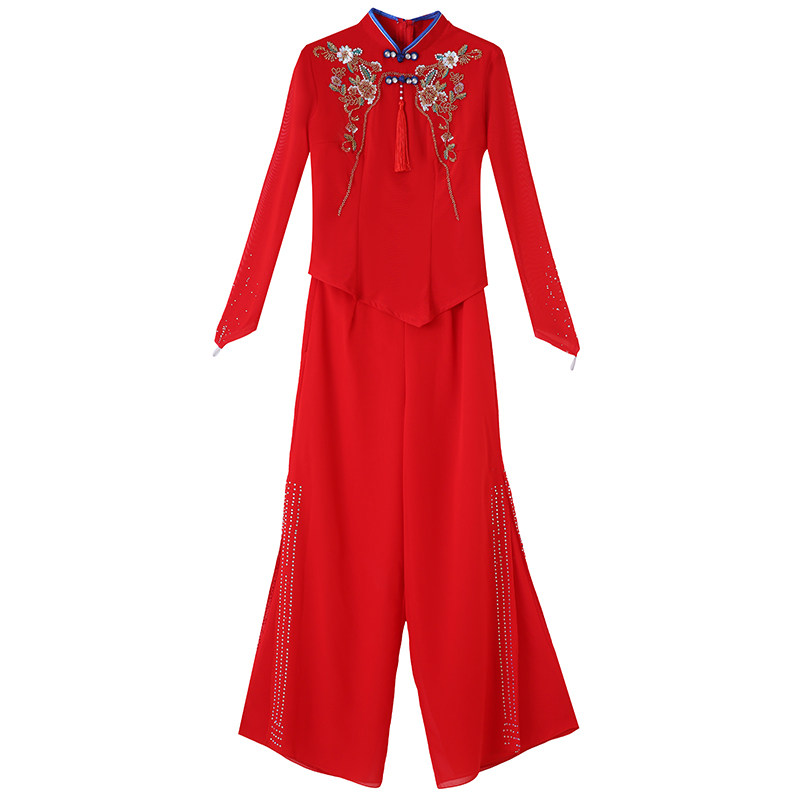 2026新款秧歌演出服中国舞高端胶州秧歌表演服扇子舞伞舞广场舞服