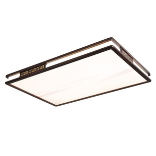 新中式胡桃木色LED吸顶灯简约现代客厅卧室餐厅房间2024新款灯具