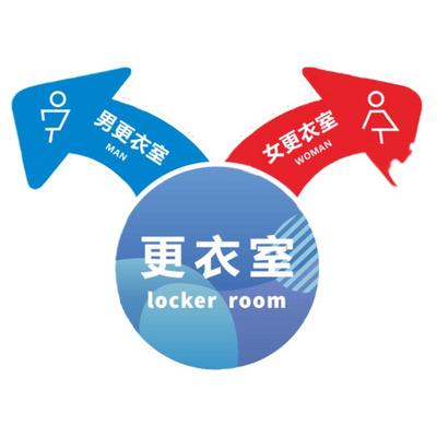 男女更衣室指示标识地贴