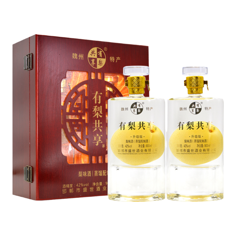 有梨共享酒42度900ml含梨*2瓶