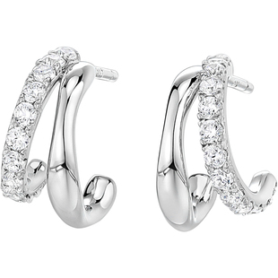 卡蒂罗几何双环耳钉女925银耳饰小众设计感耳环新爆款轻奢高级感