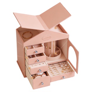卡瑟格创意小洋房首饰盒手镯项链耳环戒指大容量多功能饰品收纳盒