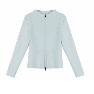 多巴胺穿搭羊绒混纺棉瑜伽卫衣外套女秋冬季双头拉链百搭立领上衣