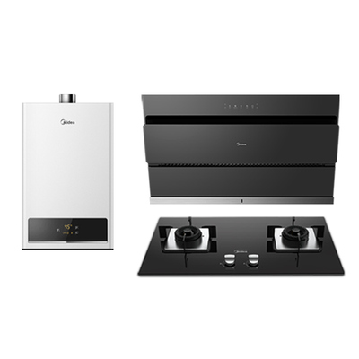 美的油烟机燃气灶套餐热水器三件