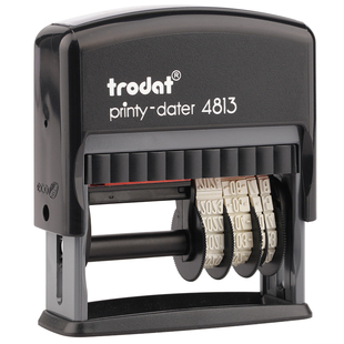 卓达可调日期签名印章按压式回墨翻斗全自动出墨带年月日中英文历