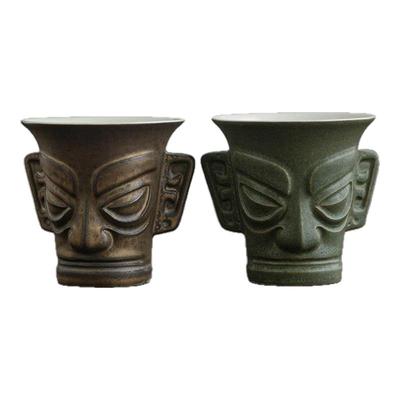 三星堆纵目面具文创主人杯茶杯