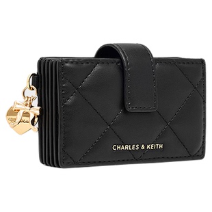 CHARLES&KEITH25冬新品CK6-50701613风琴式菱格短款卡包金属包挂