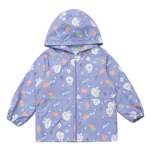 女童罩衣防水长袖秋冬儿童羽绒服罩衫宝宝吃饭兜学生美术画画围裙