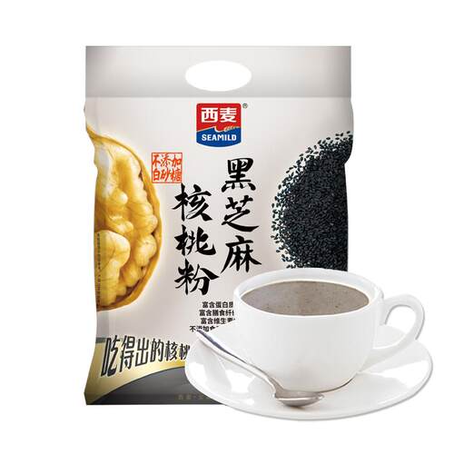 西麦黑芝麻核桃粉600g独立包装即食冲饮营养早餐燕麦代餐黑芝麻糊