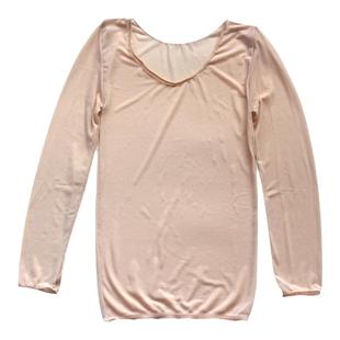 肉色打底超薄T恤长袖网纱上衣肤色隐形透视演出内搭舞蹈打底大码