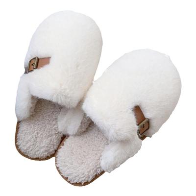 细细条室内保暖创意皮带扣棉拖鞋