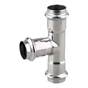 304薄壁不锈钢欧标双卡压等径三通接头饮用水给水钢管配件316L