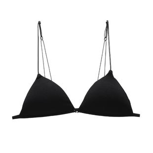 六只兔子前扣内衣女性感深V大胸显小美背法式三角杯无钢圈文胸罩