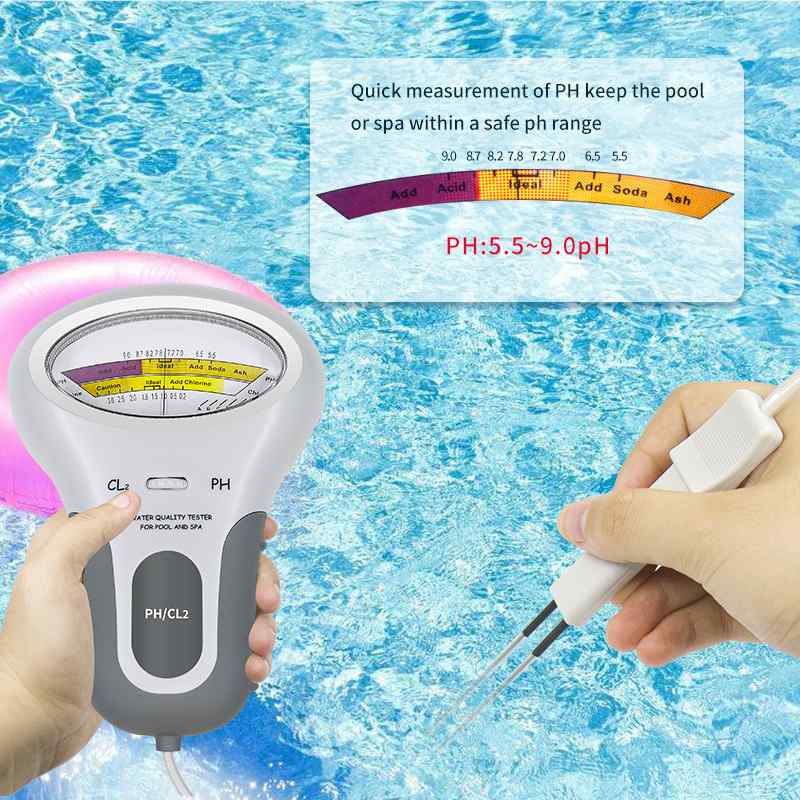 PC102CL2游泳池检测仪PH水质便携式分析仪余氯测试仪泳池
