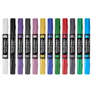 司特力双头马克笔基础色高达模型上色笔手办涂装补色金属色马克笔