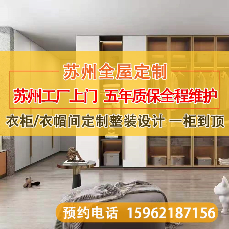 衣柜全屋定苏州定制步入式衣帽间平开门现代简约整体实木家具定做