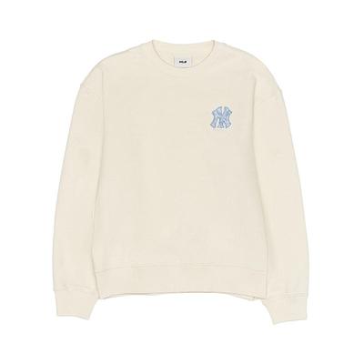 MLB官方男女情侣仿牛仔老花背标大LOGO圆领卫衣25秋季新款MTM07