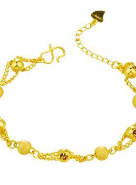 新款镀金磨砂路路通仿真黄金手链