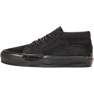 VANS范斯女鞋官方旗舰正品夏季新款Sk8-Mid中帮黑色休闲鞋板鞋男