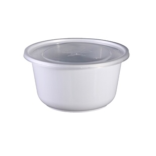 一次性餐盒圆形1250打包盒高盖透明塑料商用外卖饭盒麻辣烫打包碗