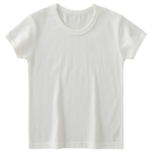 夏季纯棉男女童短袖纯白色背心薄款网眼儿童打底上衣宝宝T恤半袖