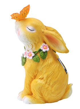 家居庭院树脂摆件可爱兔子小夜灯