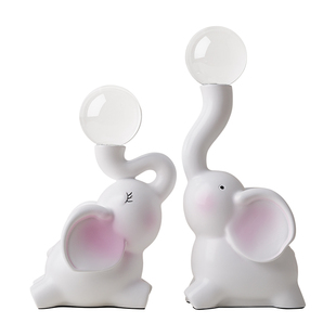 贝汉美水晶球大象轻奢对象摆件家居客厅玄关酒柜电视柜软装饰品