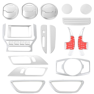 适用于福特野马内饰改装mustang中控导航仪表方向盘银色装饰配件