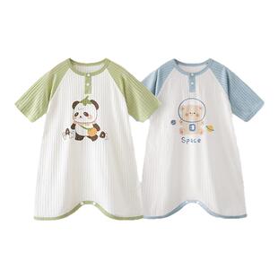 婴儿睡袍春夏季薄款2026新款天竹棉睡袋儿童婴幼儿睡衣男宝宝睡裙