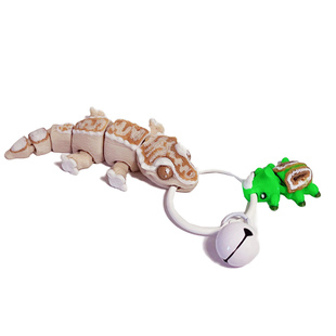 迷你睫角守宫冠毛壁虎关节可动玩具模型钥匙扣3D打印[PZX工作室]