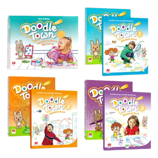 原版进口涂鸦小镇麦克米伦幼儿英语Doodle town学生预备1 2 3级别幼儿英语 3-6岁培训机构幼儿园综合国际学校教材
