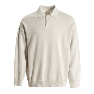 海上公路单扣翻领针织衫男士秋季远红外保暖亲肤舒适百搭毛衣打底