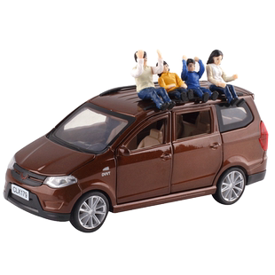 新品1:32宏光S商务车6开MPV 儿童玩具声光警车小汽车合金车模