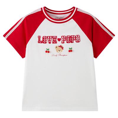 【5A抗菌】PawinPaw卡通小熊童装26年春夏季新款女童宽松圆领T恤