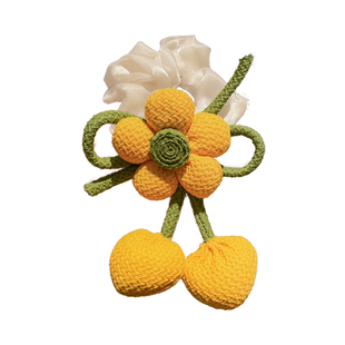 女童宝宝甜美百搭针织花朵发圈儿童扎双丸子头发绳小女孩马尾头绳