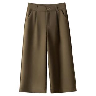 七分裤女秋冬西装裤2025年新款阔腿裤子高腰直筒裤休闲西裤八分裤