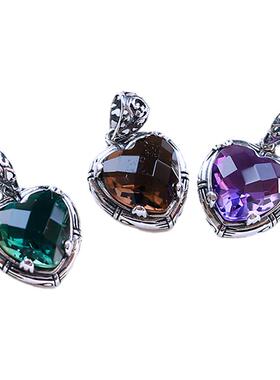 刻面茶晶项坠925纯银吊坠项坠