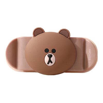 LINE FRIENDS布朗熊桌面数据线整理器收纳神器扎带收纳扣固定器床头壁挂办公室办公桌理线器