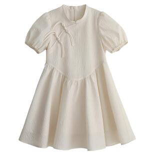 NNGZ女童国风连衣裙夏季洋气时髦儿童新中式裙子童装礼服公主裙