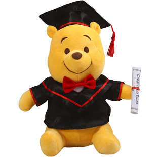 迪士尼经典毕业公仔博士帽港澳台学士服娃娃玩偶儿童孩子毕业礼物