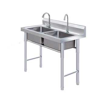 商用水池洗菜盆单盆单眼单槽不锈钢水槽厨房洗碗池带支架带龙双池