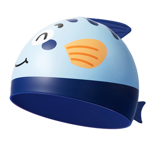 李宁儿童泳帽男童女童可爱卡通硅胶专业护耳防水不勒头加大游泳帽