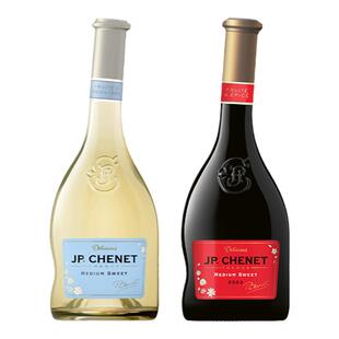 香奈法国进口半甜白葡萄酒红酒微醺酒晚收干白歪脖果酒双支礼盒装